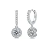 Aretes de Moissanita para Mujer, Aretes Cuadrados de Botón, Clips para Orejas, Aretes de Plata S925, Aros Ligeros de Lujo, Accesorios para Orejas con un Toque de Alta Gama