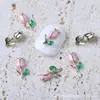 Estilo Celebridad de Internet Arte de Uñas Aleación de Rose Tulipán Flor de Gota Dulce Accesorios Joyería Diamante Pegatina Metálica