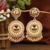 Aretes Indios Vintage Dorados Danza del Vientre Rendimiento Borla Colgante Circular Accesorios Aretes Étnicos Yunnan Lijiang