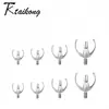 Aretes de Titanio F136 con Ópalo de Bola Incrustado de Tres Garras Vacíos, Joyería para Piercings Corporales, Labios, Lengua, Accesorios para Piercings