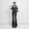 Jeans acampanados de tiro bajo estilo retro americano, elásticos y adelgazantes, adecuados para otoño e invierno, pantalones largos, disponibles para dropshipping