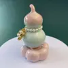 Jingdezhen Adornos Giratorios Calabaza Giratoria Esmalte de Cristal Calabaza Giratoria Base Cerámica Giratoria