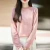 Outono Inverno 2026 Simples Gola Redonda Casual Quente Manga Longa Camada Base Top Suéter de Tricô Feminino Peça Única Sem Costura Top para Usar por Baixo