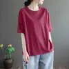 E-commerce transfronteiriço~Último lote de grandes marcas com etiquetas cortadas, camiseta feminina exportada solta de manga curta, comprimento médio, gola redonda, estampada