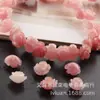 8mm10mm Rosa Embossed Duas Cores Camélia Contas Soltas Contas Rosa DIY Acessórios de Joias para Cabelo Material Artesanal Contas