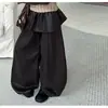Chaleco de Punto para Niñas Otoño Nuevo Llegada Capa Base Estilo Coreano Cubre Trasero Conjunto de Pantalones de Cuero Niños Medianos y Grandes Pantalones de Hoja Curva Tendencia
