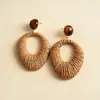 Pendientes de Corazón de Madera Color Café Transfronterizos Europeos y Americanos, Pendientes Estilo Retro Maillard, Pendientes de Diseño de Nicho para Mujer