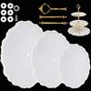 Molde de Gotejamento de Cola para Prato de Frutas de Três Camadas DIY Suporte de Exibição de Resina para Porta-Copo Bandeja de Ornamento Molde Suporte
