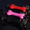 Gag de Hueso de Silicona Pinzas para Pezones Juguetes Novedosos Alternativos para Adultos Bondage de Cuero Entrenamiento Sexo Sm Gag Sólido