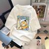 Atacado de fábrica tendência de verão jaqueta de meia manga simples estampa de letras em inglês padrão T-shirt solta