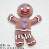 Acessórios de Resina de Biscoito Homem de Gengibre Realista Grande e Pequeno Peças para Decoração de Natal de Grampo de Cabelo Pingente Capa de Celular DIY