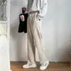 Pantalones Estilo Hong Kong para Hombre Estudiante Cortos Rectos Estilo Coreano Holgados de Pierna Ancha Pantalones de Traje Casual para Jóvenes Hombre
