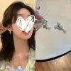 Aretes de Mariposa de Hielo Congelado para Verano para Mujer Pendientes de Alta Gama Sin Agujeros en las Orejas Pinzas para Orejas Lujo Ligero Elegantes Elegantes Elegantes Pendientes de Botón
