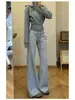 Pantalones Acampanados Deportivos Adelgazantes Estilo Americano Gris Otoño Chanlan2026 para Mujer, Pantalones de Chándal Casuales para Yoga Chica Atrevida