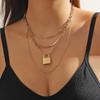 Conjunto de Colar e Brincos de Metal Transfronteiriço Europeu e Americano Amor Colar Feminino Luxo Leve Colar Sofisticado Joias Simples de Nicho Atacado
