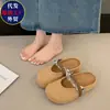 Ropa de verano para mujer para exteriores, nuevo modelo 2026: Mules tejidos de punta cerrada estilo Birkenstock con plataforma alta, sandalias de malla y pantuflas