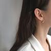 Brincos de Círculo Francês em Prata 925 Estilo Ins para Mulheres Personalidade Exagerada Luxo Leve Simples Brincos de Celebridade da Internet Atacado Explosões Tendência