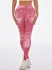 Pantalones de Yoga Sin Costuras Estilo Mezclilla Falsa Transfronterizos para Mujer, Cintura en V, Levanta Glúteos, Adelgazantes, Secado Rápido, Ajustados, Leggings Deportivos para Correr, Fitness