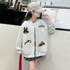 Chaqueta Casual de Otoño para Niñas Cardigan de Dibujos Animados para Estudiantes de Secundaria Niñas Chaqueta de Primavera y Otoño para Niñas Pequeñas