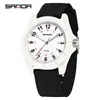 Reloj de Fiesta Estudiantil Sanda Examen Transmisión en Vivo Más Vendido Simple Versátil Unisex Luminoso Correa de Nylon Reloj Impermeable 50m