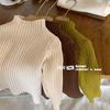 [En Stock para Suéteres de Cuello Alto para Niños y Niñas Heattech para el Invierno 2025 Nuevo Estilo Coreano Color Sólido Versátil Estilo Occidental de Punto para Niños]