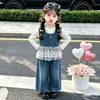 Traje de Mezclilla para Niña Primavera Otoño 2026 Nuevo Otoño Infantil Elegante de Moda Casual Ropa de Otoño para Bebé Conjunto de Tres Piezas
