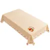 Mantel Estilo Crema Impermeable a Prueba de Aceite Sin Lavado Resistente al Calor Tapete de Mesa Lujo Ligero Gama Alta Rectangular Cubierta para Mesa de Café