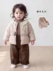 Ropa de invierno estilo coreano para bebé niña niña pequeña chaqueta acolchada floral suéter tejido pantalones de algodón con encaje conjunto para niña