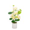 Decoración de planta en maceta de raíz de loto EVA de simulación planta verde falsa Loto de plástico hoja de loto nenúfar fotografía boda loto falso