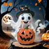 Decoração de Halloween Transfronteiriça Abóbora Fantasma Confusa e Fofa Artesanato em Resina Festa Criativa Enfeites Engraçados