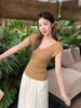 Camiseta de punto corta de manga corta con cuello en V, estilo coreano, color blanco lechoso, picante, para mujer, nuevo diseño de verano 2026, corte ajustado, top impresionante