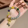 Suministro en Vivo de Moda Cultural y Creativa Pulseras de los Ocho Santos Patronos, Cinabrio, Turquesa, Imitación de Nácar Pulseras de Estilo Étnico de Dieciocho Semillas