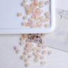 Pulsera de cuentas de vidrio para hacer tú mismo, cuentas sueltas de burbujas de doble color a juego, cuentas redondas, cuentas de vidrio rosa chapadas en oro esmerilado, material de borla de estilo antiguo