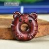 Chaveiro Donut de Jacarandá Tigre Acessório Sândalo Verde Fivela Pingente Escultura em Madeira Acessório DIY