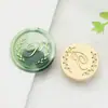 Lanzamiento de nuevo producto: Sello de lacre con espiga de trigo y diseño floral, 26 letras de latón macizo, decoración para invitaciones de boda, venta al por mayor
