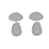 Moda Europea y Americana Pendientes de Aleación con Textura Exagerada Diseño de Nicho de Gama Alta Doble Capa Geométricos de Gota de Agua Pendientes Grandes para Mujeres