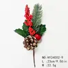 Simulación de Inserción de Agujas de Pino Navideño Ramas de Aguja de Pino Decoraciones Navideñas Inserción de Bayas Navideñas Inserción Navideña Rama Única