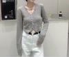 Nuevo Otoño 2025 Estilo Francés Diseño Estilo Chanel Cardigan de Punto con Cuello en V Delgado Adelgazante Elegante Top para Mujer