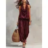 Roupas Femininas Europeias e Americanas Transfronteiriças 2026 Novo Estilo Elegante Terno para o Trabalho Colete com Gola Drapeada Conjunto de Calça Casual