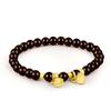 Pulseira de Lótus com Granate Sintético Pingente de Lótus Duas Faces Granate Vermelho Festivo Pulseira para Casal