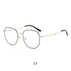 Nuevo Marco de Gafas Poligonal de Metal Retro para Mujer Lentes Planos Anti-Luz Azul Tornillos de Bisagra Abierta Metálicos Versátiles En Stock