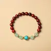 Pulseiras de Sândalo Sangue Novo Atacado, Pulseiras de Contas Budistas de Sândalo Vermelho Folha Pequena, Acessórios Pulseiras de Contas de Oração Estilo Masculino Material Antigo