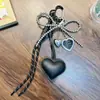 Colgante Llavero Corazón de Cuero PU para Niñas, Accesorio de Bolso con Lazo, Correa para Teléfono, Garra para Teléfono, Pequeño Regalo al por Mayor