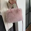 Bolsa de Pelúcia da Moda Outono e Inverno Bolsa de Mão Bolsa de Pelo Longo Bolsa Estilosa e Fofa Bolsa Nova Bolsa Transversal Bolsa de Ombro Bolsa Peluda Nicho