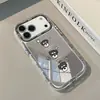 Aplicable a iPhone 18 Pro Max Funda de Teléfono de Cachorro Schnauzer de Dibujos Animados Carcasa de Crema Espejo Funda Protectora Apple 17