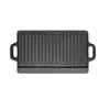 Grelha Dupla de Ferro Fundido Personalizada para Cozinha Outdoor Camping Fogão de Mesa Grelha de Ferro Fundido