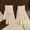 Guantes de Peluche Lindos con Separación de Dedos para Mujer, Adornados con Piedra y Agua, Guantes Gruesos y Cálidos para Estudiantes, Tendencia de Ciclismo al Aire Libre, Otoño e Invierno 2026