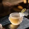 Taza de Té de Balanza Dorada Minimalista Hecha en Fábrica, Taza de Té Hecha a Mano, Recipiente para Té, Taza Maestra de Lujo Ligero, Taza Tradicional de Vidrio para Cata de Té