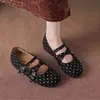 Zapatos de vestir de punta fina 2026, estilo popular, punta redonda, vibra de otoño, diseño de lunares, inspirados en bloggers, adecuados para figuras petite, con tacón oculto