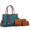 Bolso de Mujer de Comercio Exterior 2024 Nuevo Bolso de Mano para Mujer de Mediana Edad Cuero Suave Casual Un Hombro Cruzado Tres Piezas Bolso para Madre